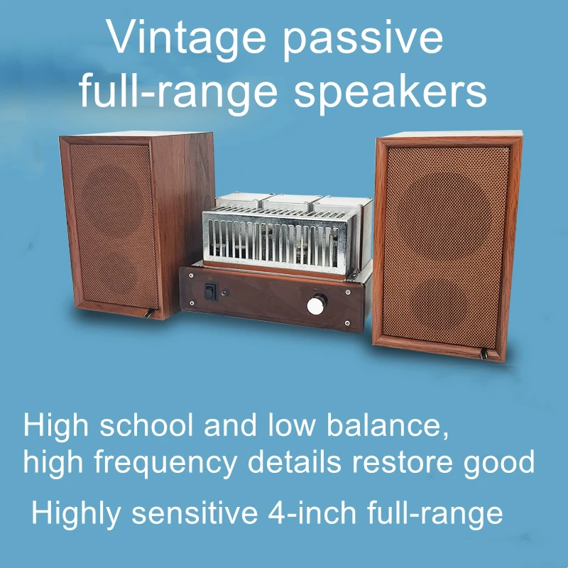 Vintage 4-inch full-range speaker audio bookshelf box 2.0 pairs of boxes home theater front small guts machine