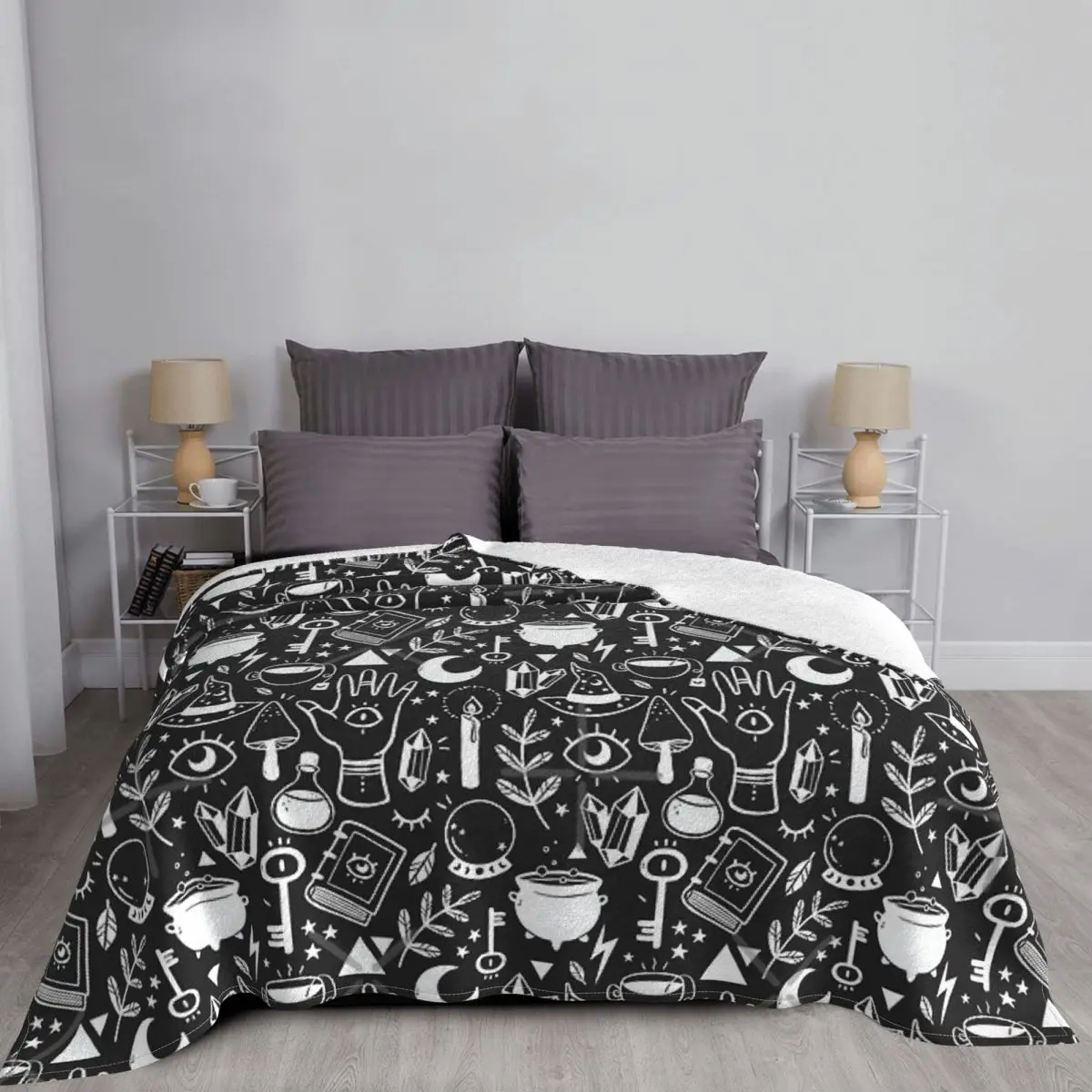 

Witchy Things Black White Throw Blanket Cotton Cover Bed Cover 200 X160 Blanket Sofa Blanket Quilts And Quilt Bedspread 220X240