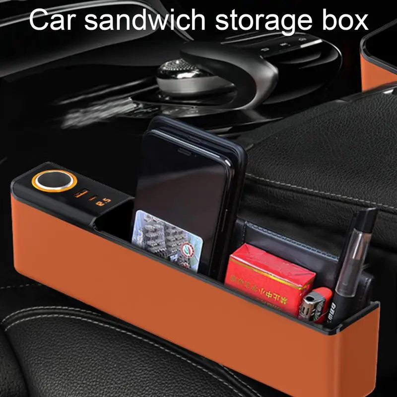 

Car Seat Filler Car Seat Gap Storage Box With Super Fast Charge Organizer Center Console Organizer Seat Crevice Filler Box