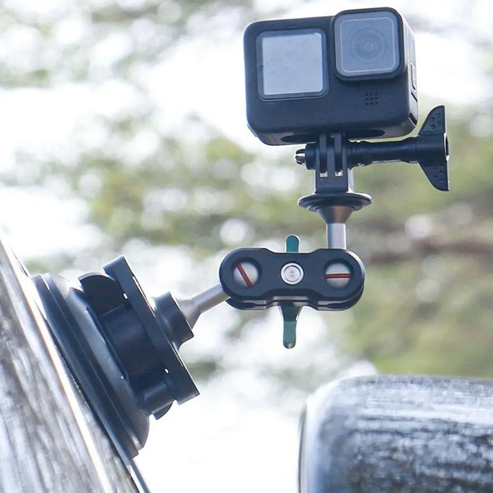 

Action Camera Car Glass Sucker Mount Foldable Double Universal Ball 360° Any Angle Adjustable Suction Cup Bracket For GoPro J5C0