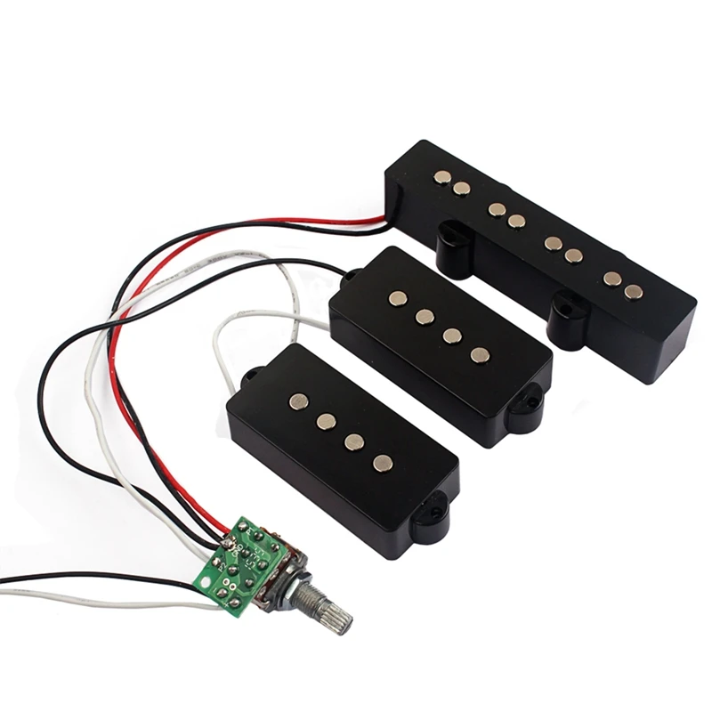 

3 Band Equalizer EQ Preamp Circuit Bass Guitar Tone Control Wiring Harness and JP Pickup Set for Active Bass Pickup