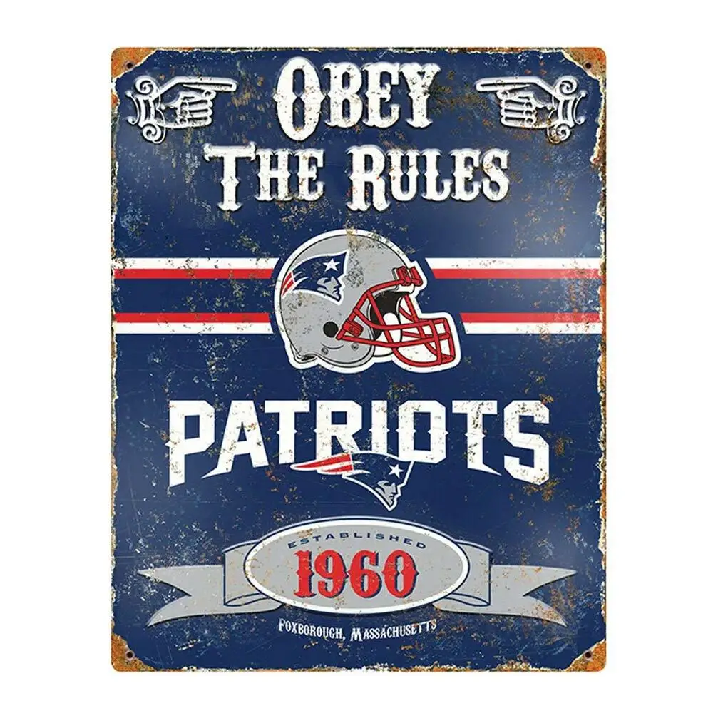 

New England Patriots Embossed Metal Vintage Pub a