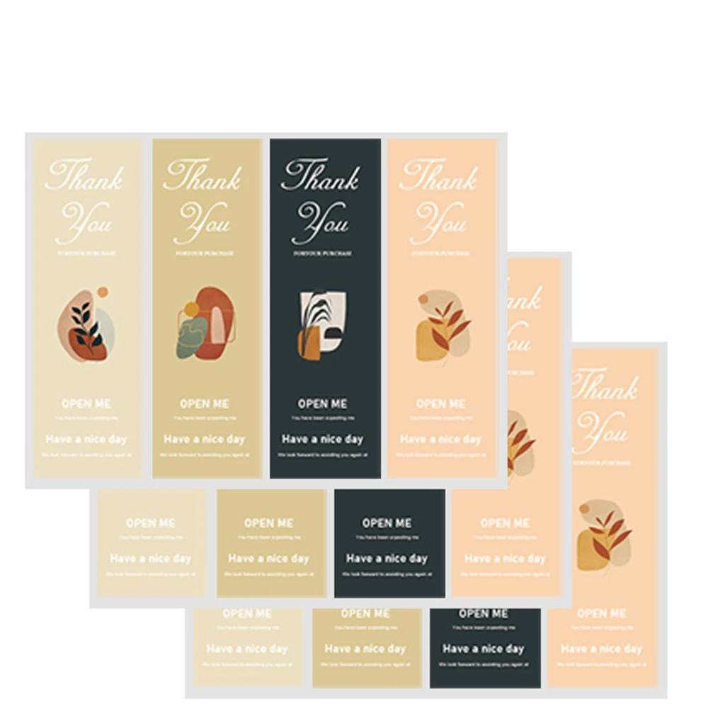 20/52pcs Rectangle Thank You Sticker Baking Decorative Seal Label For Business Envelope Gift Package Wedding Party Mailer Box