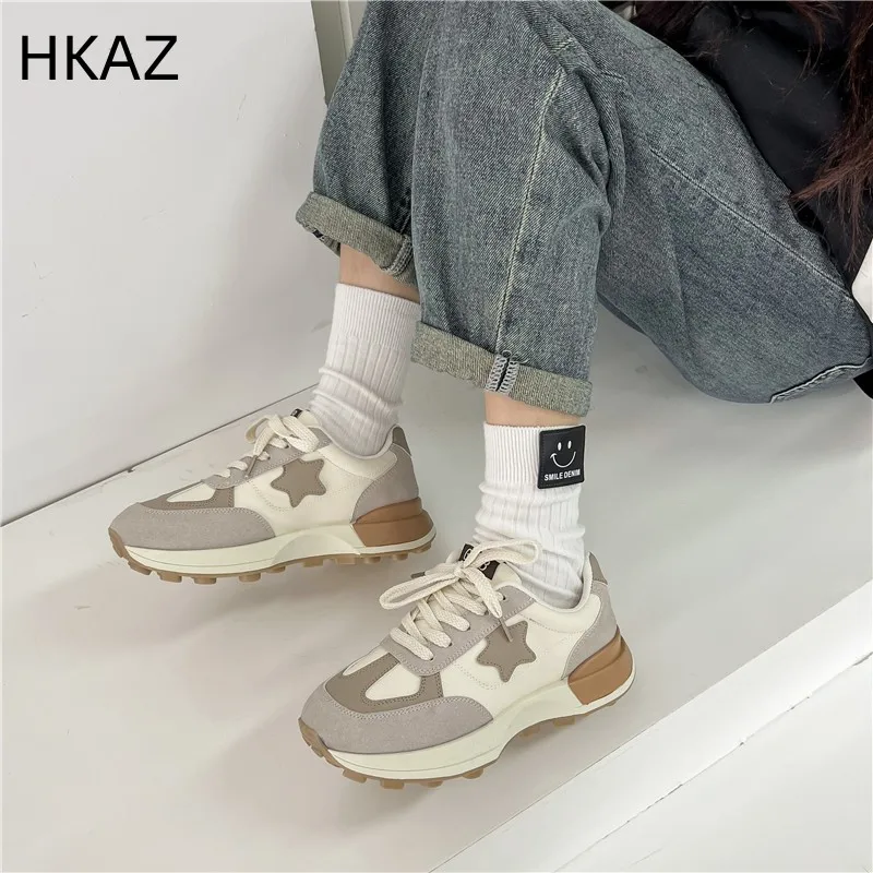 

Women Casual Sneaker Round Toe Flat Heel Comfortable Wear-Resistant Outdoor Fashion Trendy All-match Spring and Autumn Main Push