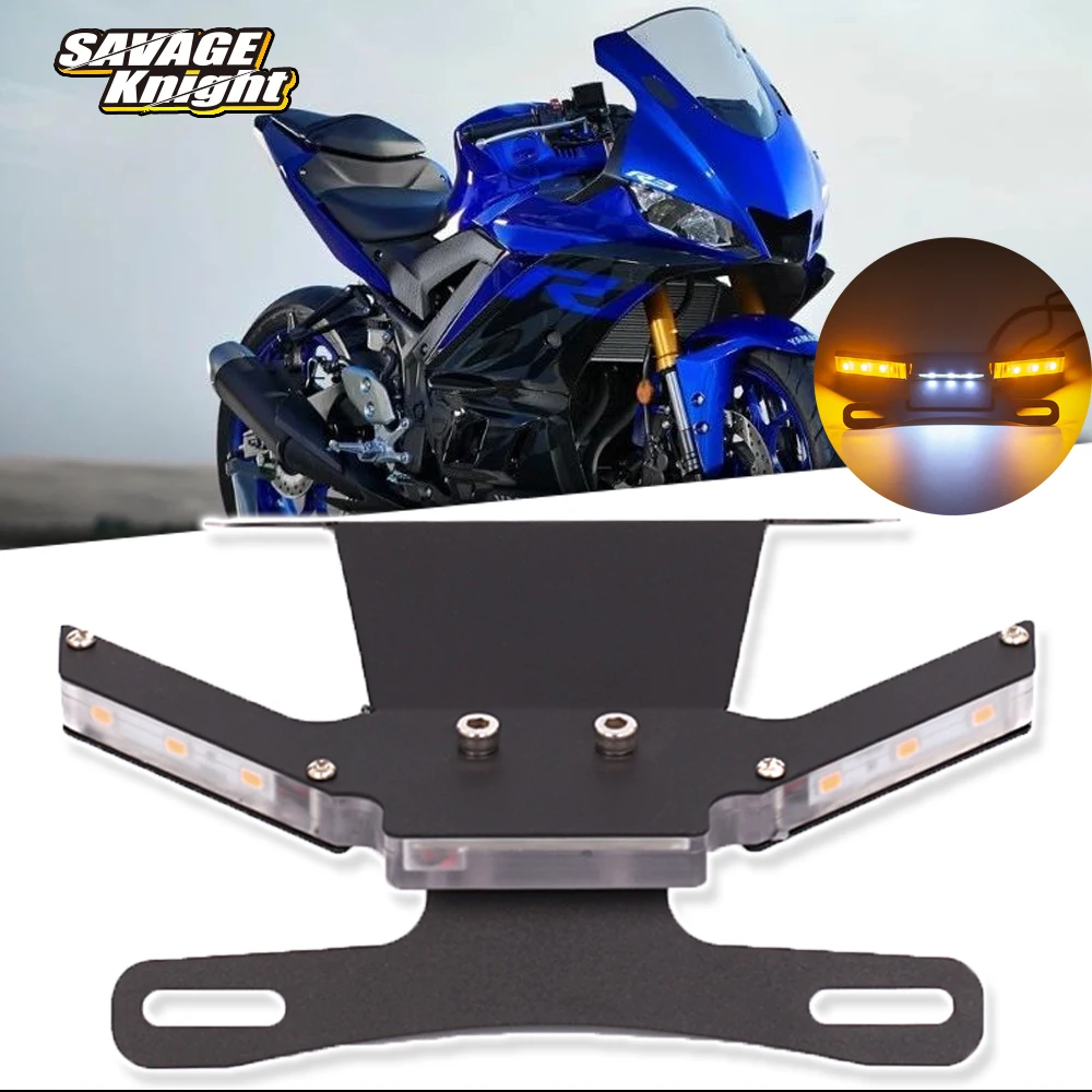 

For YAMAHA MT03 MT25 YZF R3 YZF R25 LED Light Tail Tidy License Plate Holder fender Eliminator MT03 Rear Motorcycle Turn Signals
