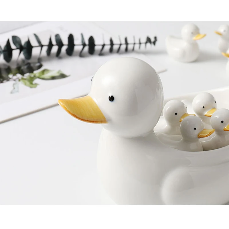 

Modern And Simple Chopsticks White Porcelain Duck Creative Chopsticks Rest Set Ceramic Chopsticks Rack Kitchen Accessories