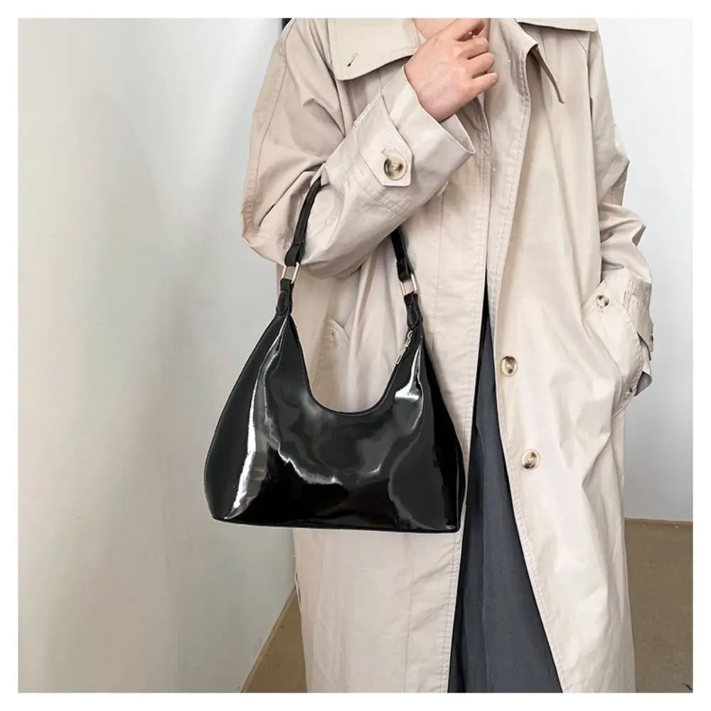 Глянцевая сумка через плечо модная однотонная сумка-мессенджер из искусственной