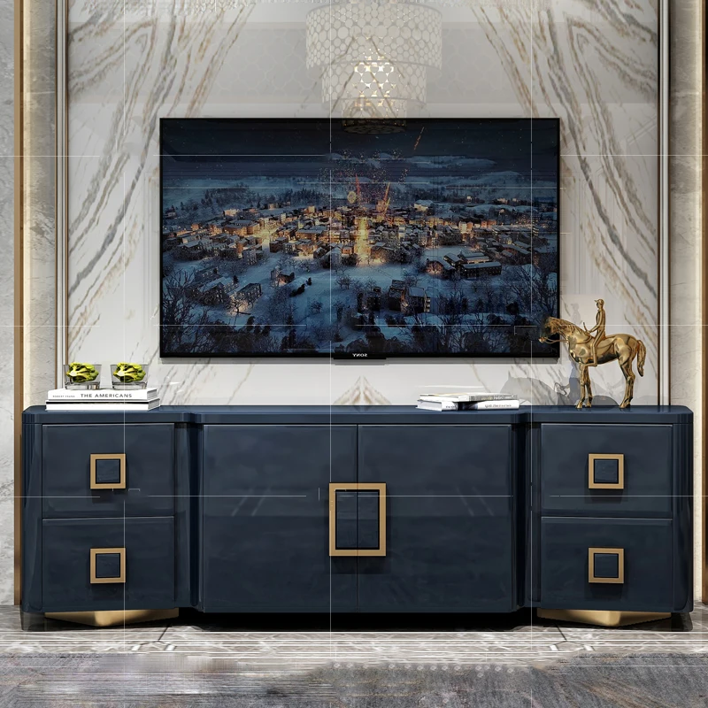 

Light Luxury TV Cabinet Combination Post-modern Simple Italian Small House Type Hong Kong Style Floor Cabinet Baking Technology