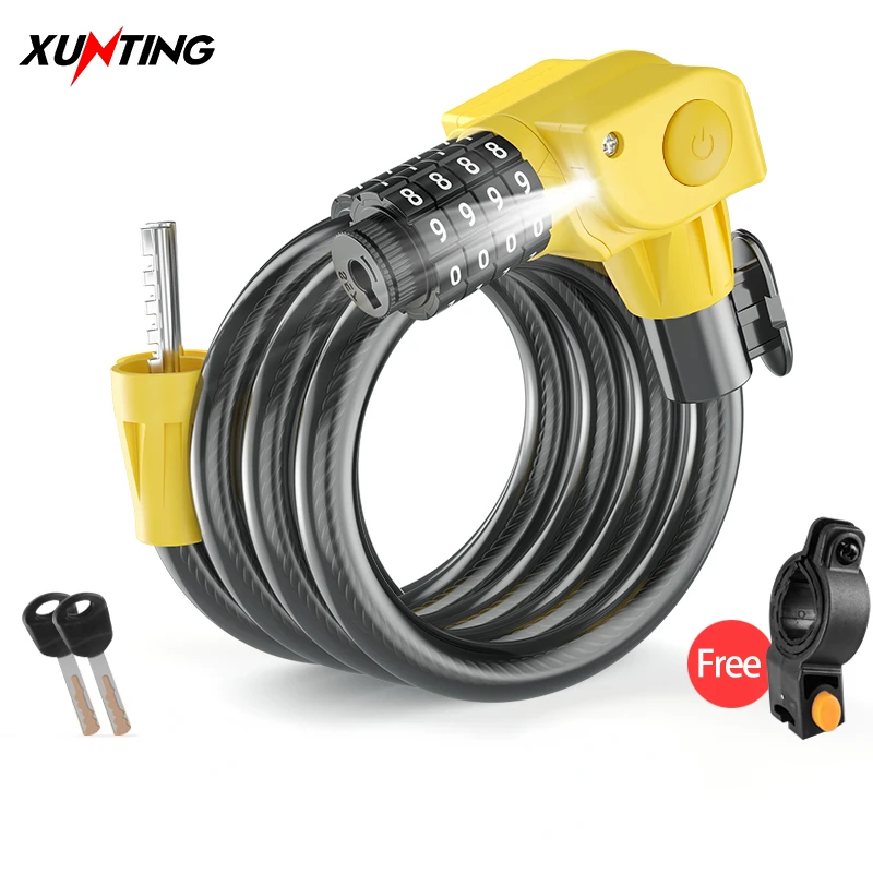 

Xunting Bicycle Lock Steel Cable Mountain Bike Key Password Chain Bicycle Lock Candado Bicicleta Bike Accessories Antivol Moto