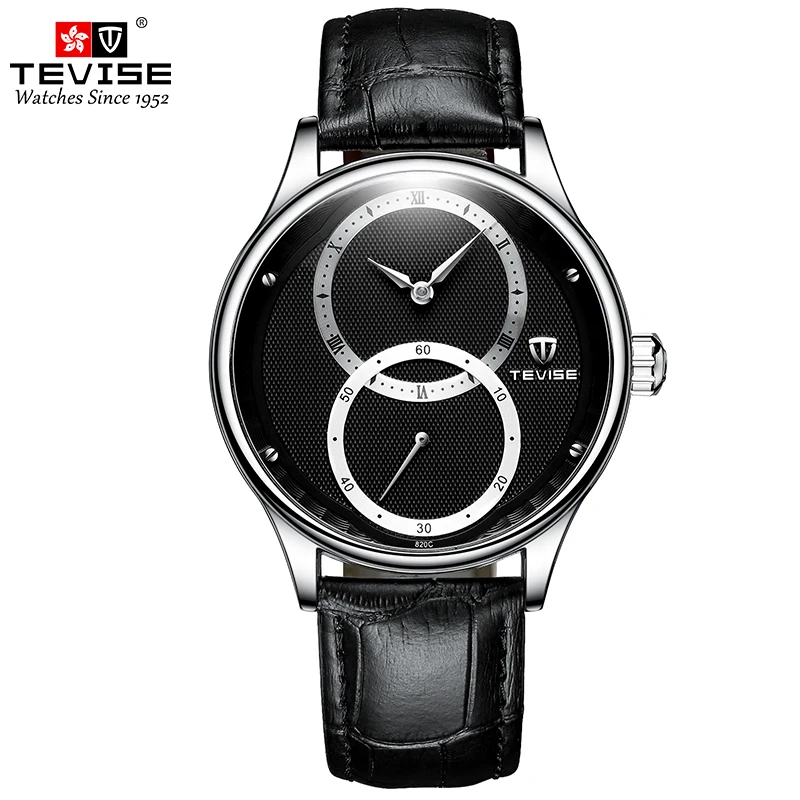 

TEVISE Automatic Mechanical For Men Waterproof Leather Luminous Business&Fashion Sports Stainless Steel Wristwatch