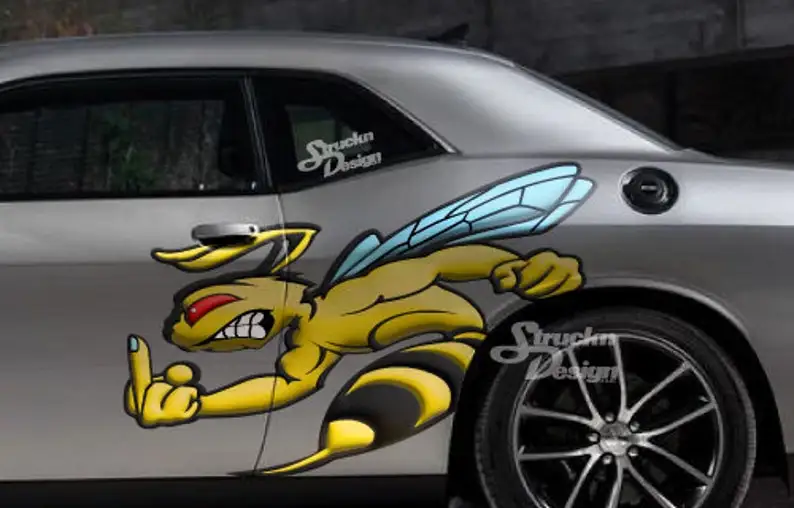 DS / PS Подходит для Super Bee Scat Pack Зарядное устройство Challenger острый злый средний палец