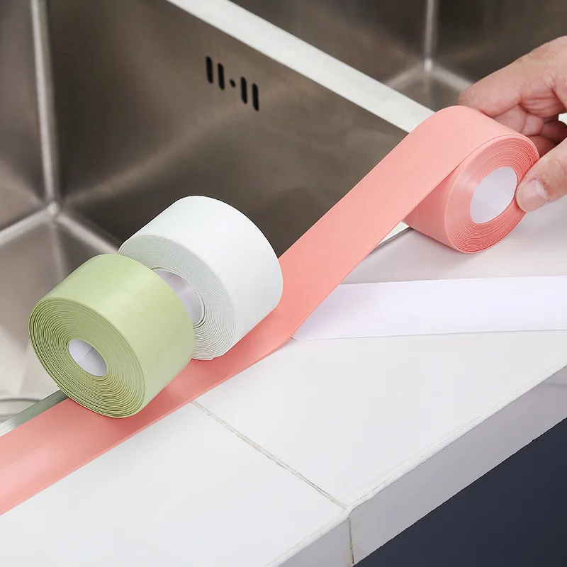 

3.2M New Sealing Strip Bathroom Shower Sink Bath Caulk Tape Gray PVC Self Adhesive Waterproof Wall Tape for Bathroom Kitchen