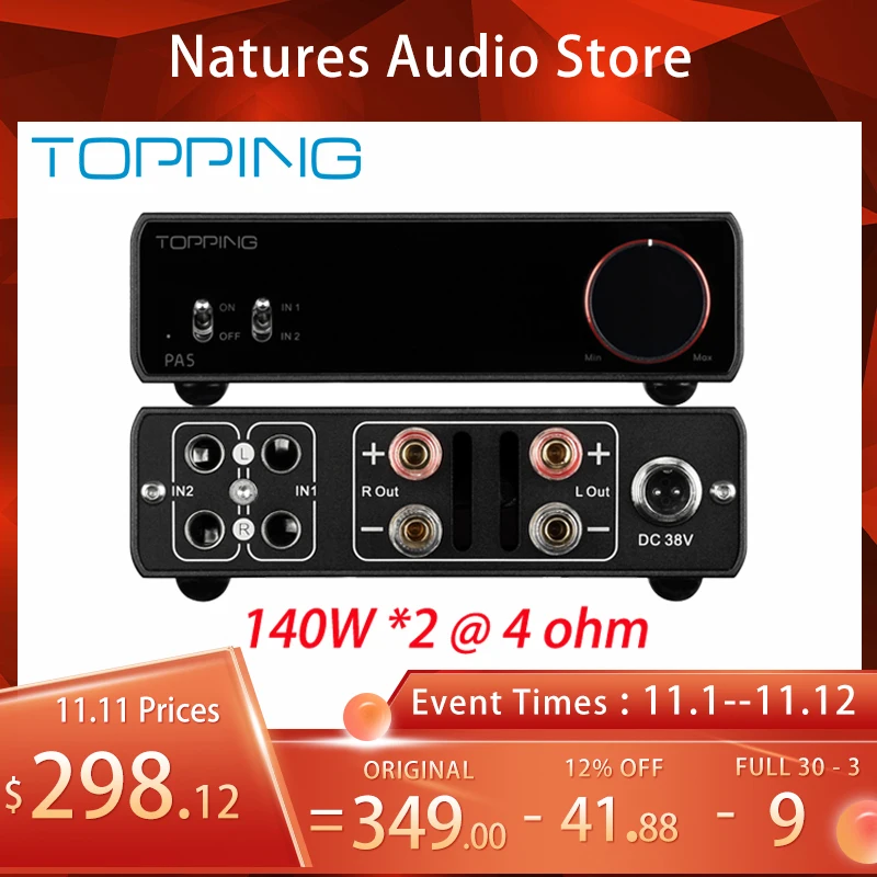 

TOPPING PA5 HIFI Speaker Power Amplifier AMP Ouput power 140W*2 125W*2 Fully Balanced TRS Power Amplifier Hi-Res Audio