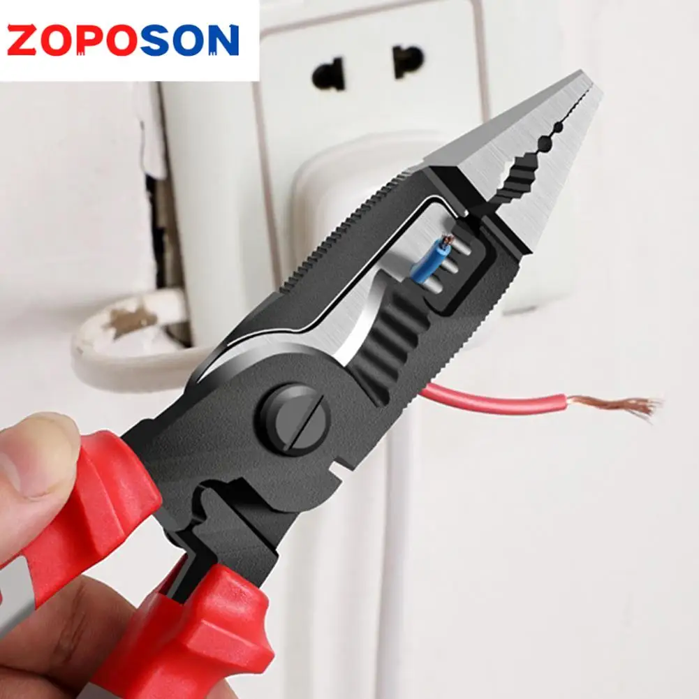 

6 in 1 Multifunctional Electrician's Pliers Long Nose Pliers Wire Strippers/Crimping Pliers Diagonal Pliers Hand Tools