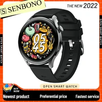 senbono 2022 smart watch men bluetooth call music player custom watch face heart rate blood oxygen monitor smartwatch womenbox