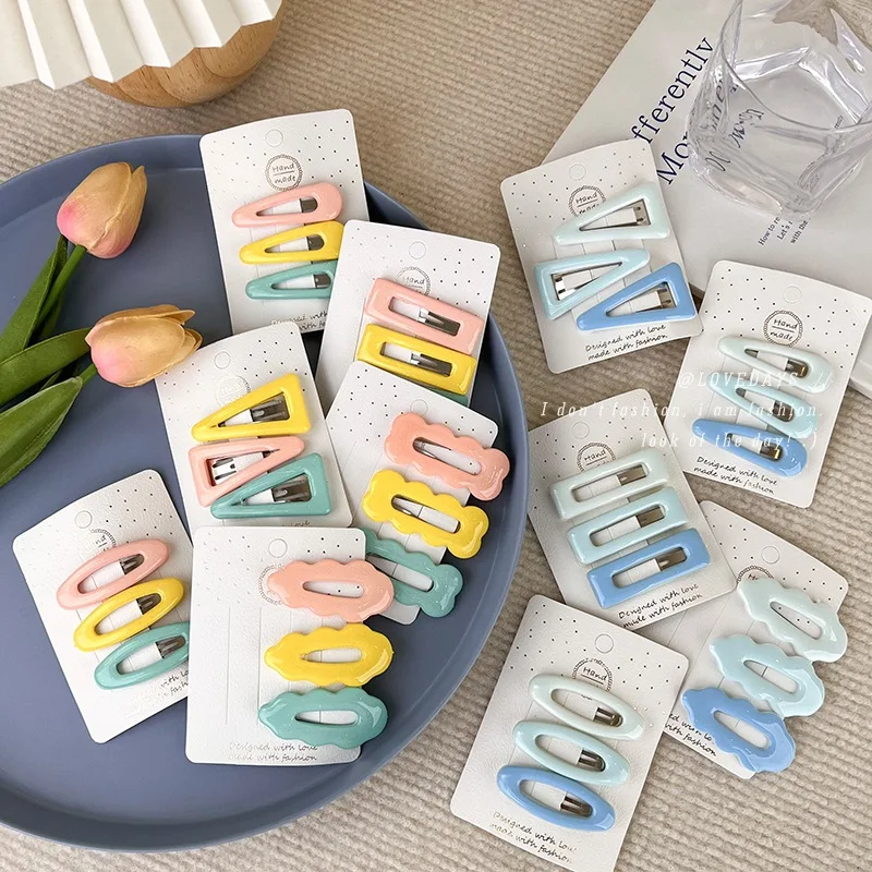 Cute Candy Color Waterdrop Shape Hair Clips for Girls BB Hairpin Barrettes Headwear Kids Baby Hair Accessories