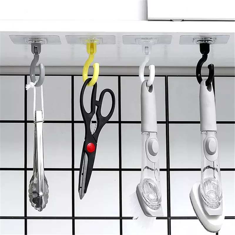 

Transparent Hangers Self Adhesive wall Hooks Storage Holders In Bathroom Kitchen Stick on Door Hooks For Keys Towels