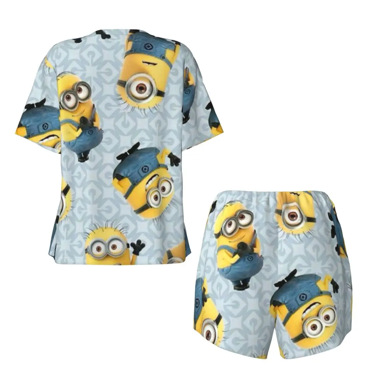 Пижамный комплект с изображением миньонов на заказ женская одежда для сна