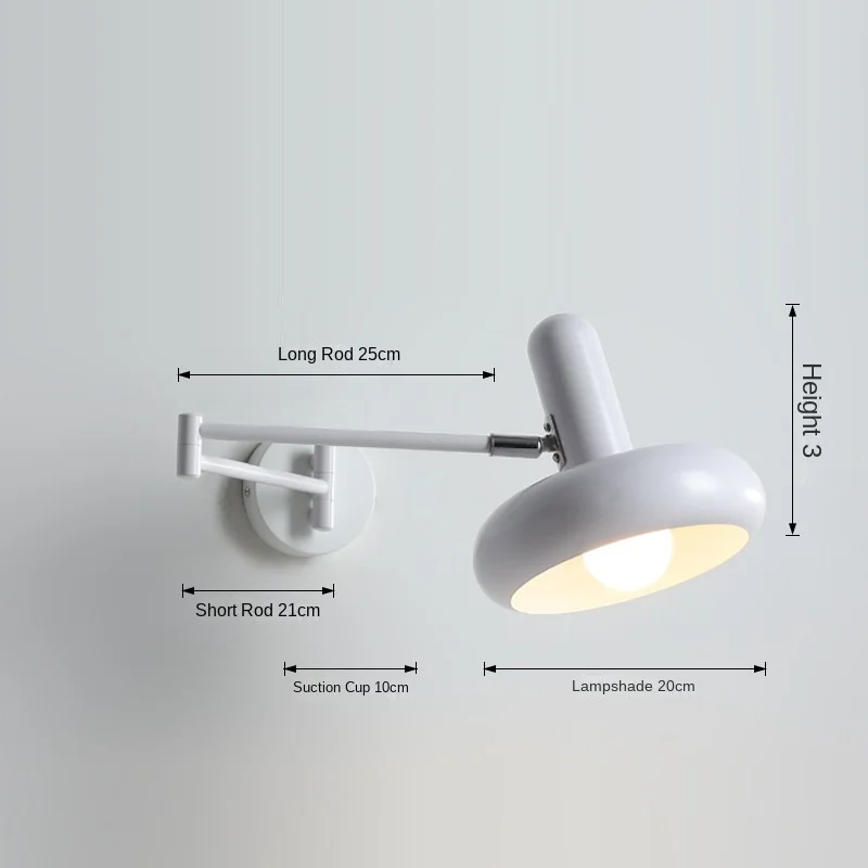 

Современные регулируемые светодиодные настенные светильники с сенсорным переключателем, телескопический складной прикроватный настенный светильник для чтения с длинным полюсом и длинным рычагом