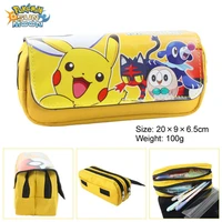 pokemon pikachu pencil case anime large capacity kawaii pen case school supplies pencil bag box pouch stationery kids gift