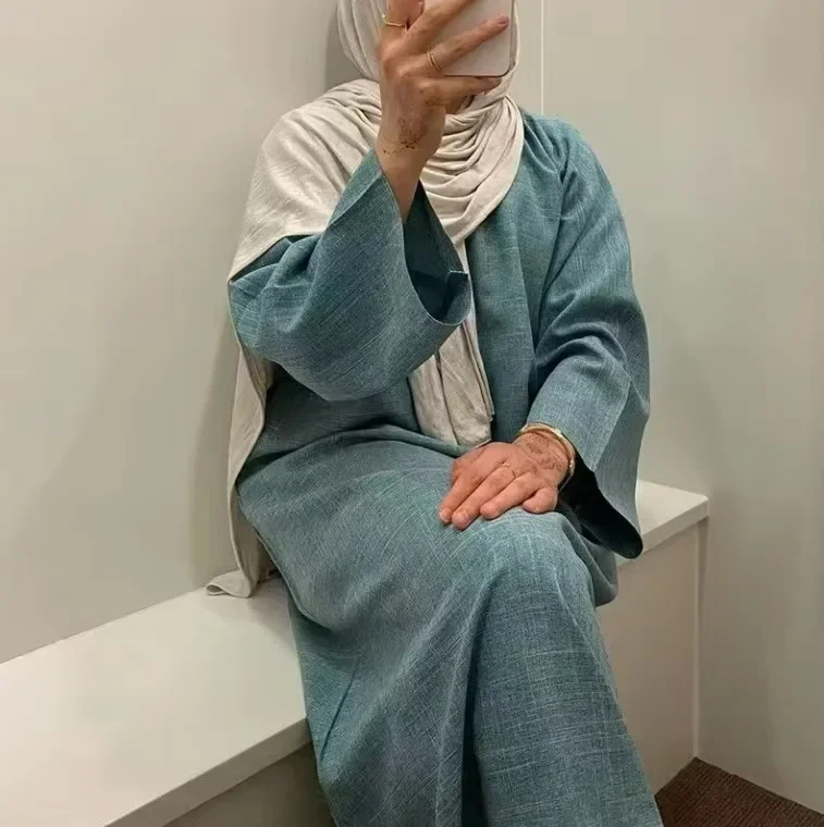 Весенне-осеннее мусульманское Турция Дубай Абая женское платье макси с длинным