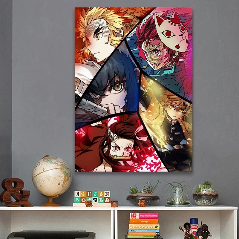 

Demon Slayer Eyes Anime Poster Pictures Home Decoration Manga Paintings Canvas HD Prints Wall Art Modular Living Room No Frame