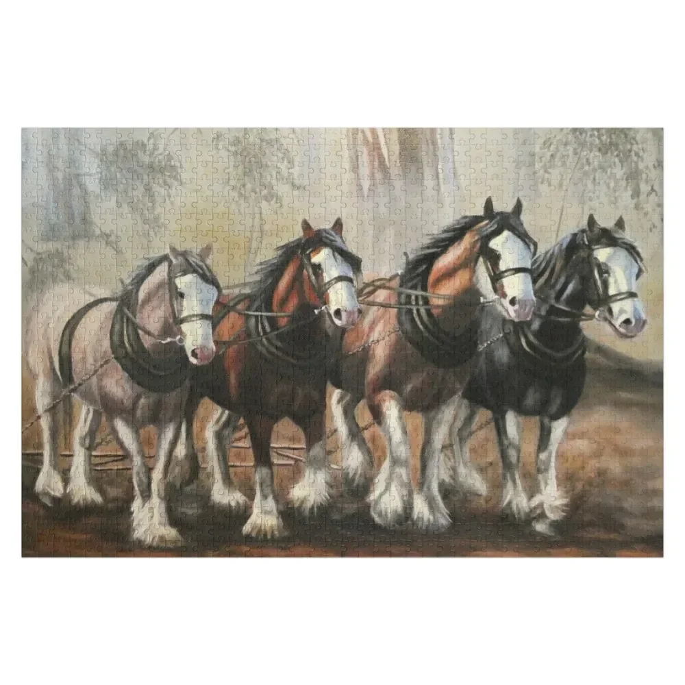 Деревянный пазл с лошадьми и фотографией