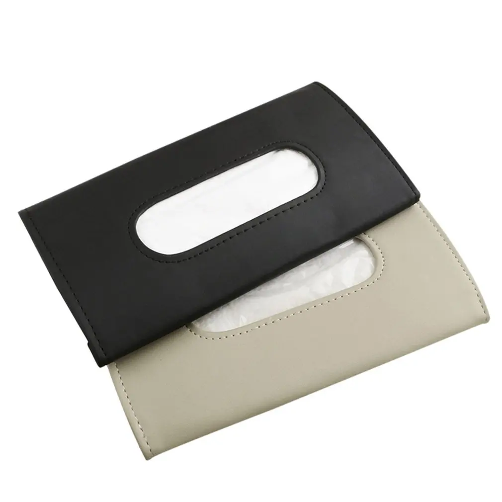 

Car Tissue Holder Hanging Paper Towel Clip PU Leather Tissue Box Paper Carton Paper Towel Box Car Sunshade Tissue Bag