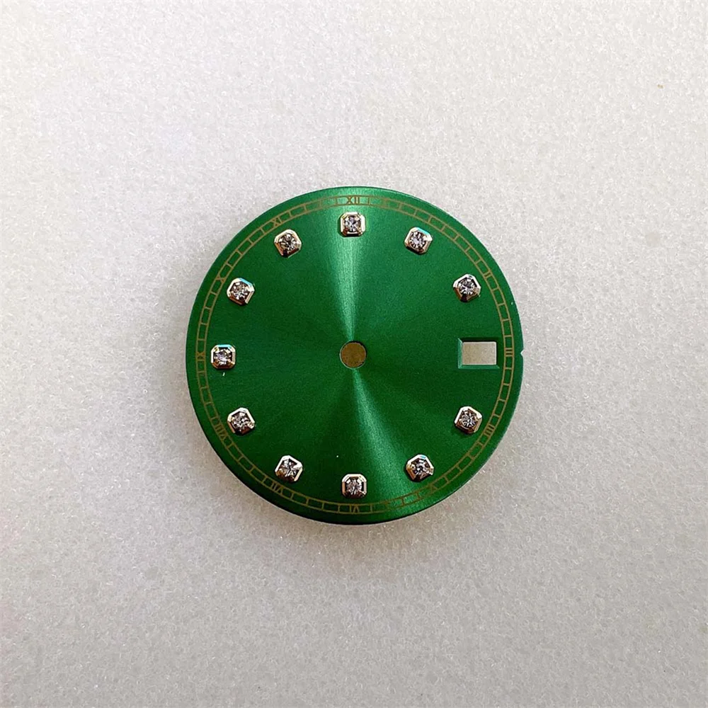 28 5 мм циферблат с золотым краем инкрустированные камнем часовые маркеры