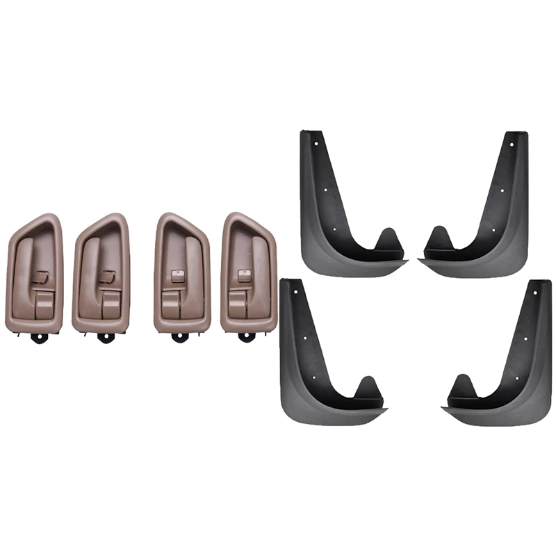 

2 Set Car Accessories: 1 Set Inside Door Handle Left Right & 1 Set Car Mud Flaps Splash Guards Mudguard