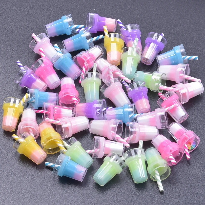

10/20pcs Handmade Resin Ice Drink Beverage Charms Pendant 3D Bottle Charm For DIY Keychain Jewelry Accessories Decor Craft Bulk