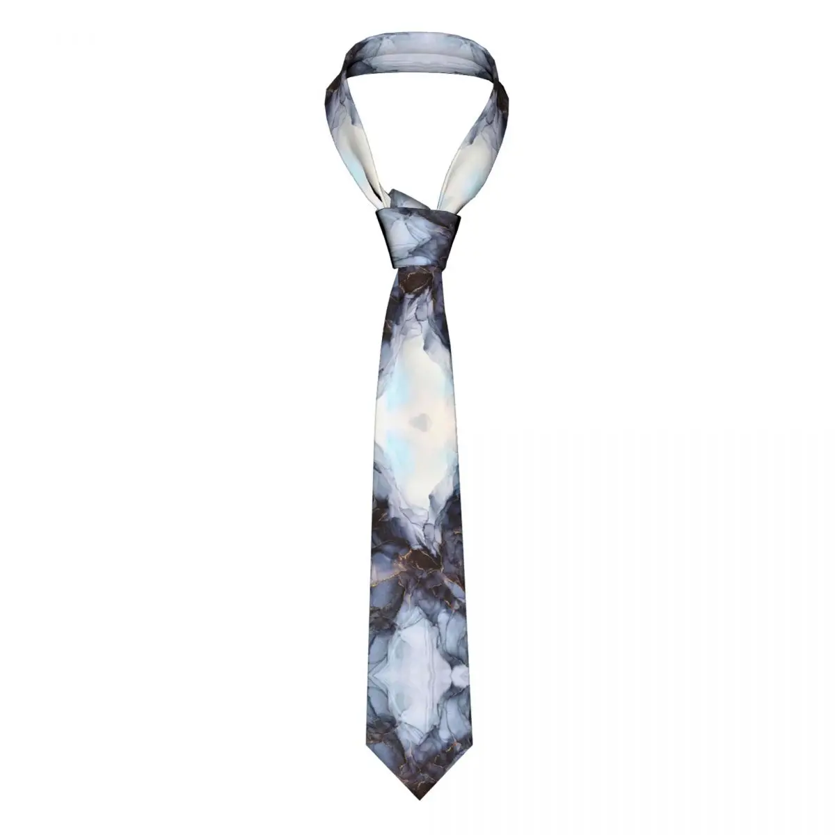 

Blue Marble Nordic Style Necktie Men Women Polyester 8 cm Neck Tie for Skinny Classic Suits Accessories Gravatas Wedding Office