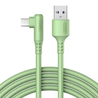 micro usb cable liquid silicon 4a fast charging 90 degree elbow wire for samsung xiaomi huawei vivo coolpad android mobile phone