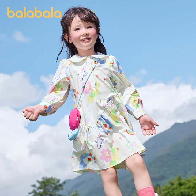 Balabala Toddler 2023 Girl Dress Spring New Art Sweet Fashion Comfortable Princess Dress 2