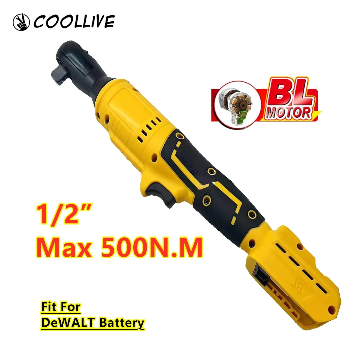 Бесщеточный ключ с храповым механизмом 500 Нм 1/2 дюйма