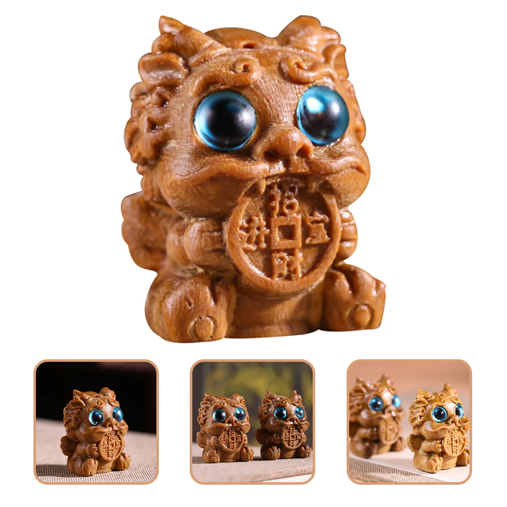 

Animal Wooden Charms Ornament Keychain Hanging Carved Key Pendants Desktop Statue Figurine Decor Vintage Style Adorn Ornaments