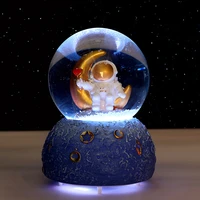 space astronaut crystal ball ornament interstellar spaceman music box color light snow astronaut musics box ornament digimon
