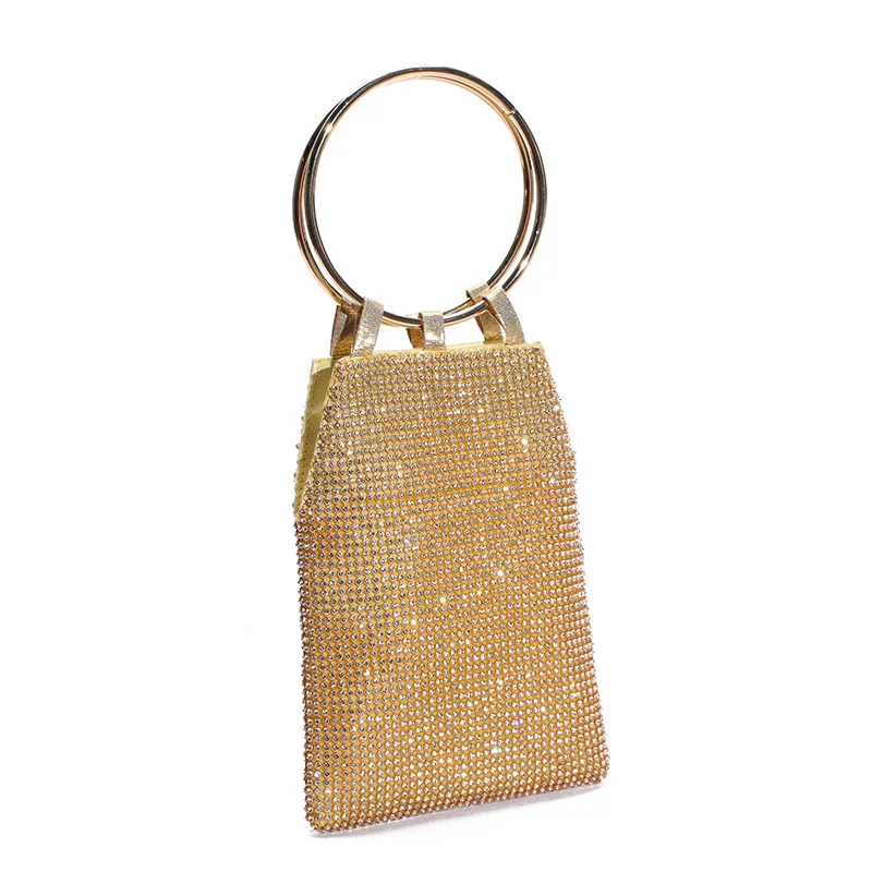 

Silver Bag Rhinestones Purses Gold Clutch Hand Bags For Women Luxury Designer Handbag With Metal Handle Cумка женская 2022 тренд