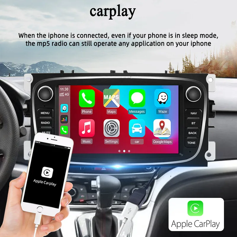 Автомагнитола Rollerock 2 Din Android 9 мультимедийный плеер Bluetooth GPS Встроенный Carplay для
