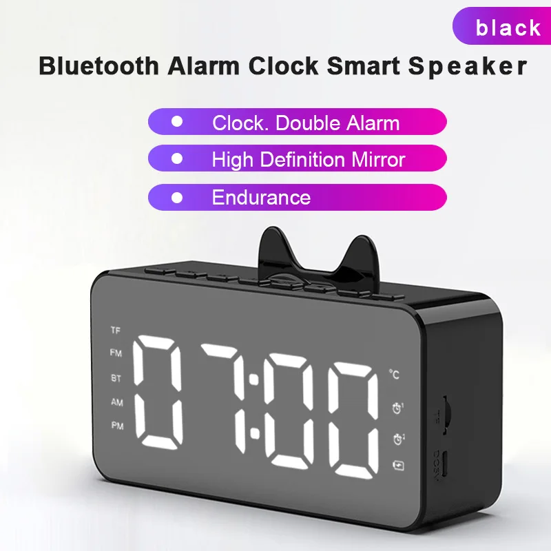 

The new 2021 intelligent bluetooth speakers bluetooth gift clock mirror clock sound stereo speakers