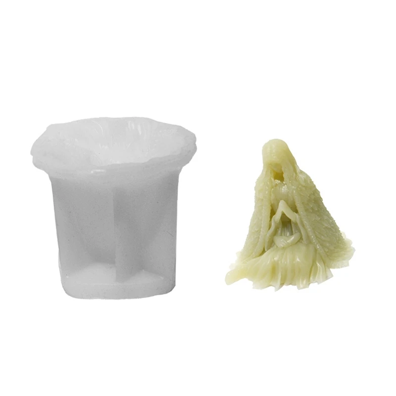 

R3MC Epoxy Handmade Soap Mold Head Down Witch Candle Mold for DIY Decoration Making Soap Candle Melt Resin Polymer Clay