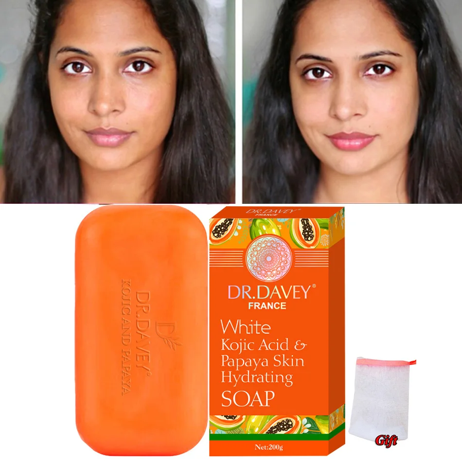 

200g Kojic Acid & Papaya Skin Brightening Soap Dark Spots for Face Body Smooth Acne Scars Uneven Skin Tone With Hyaluronic Acid
