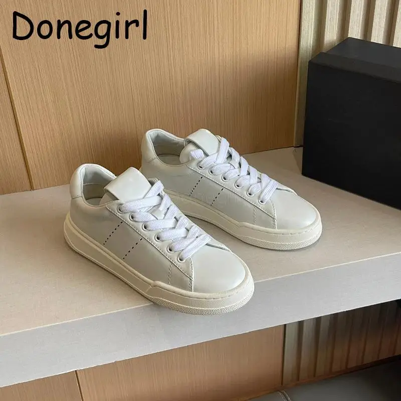 

Женская кожаная обувь на плоской подошве, с круглым носком