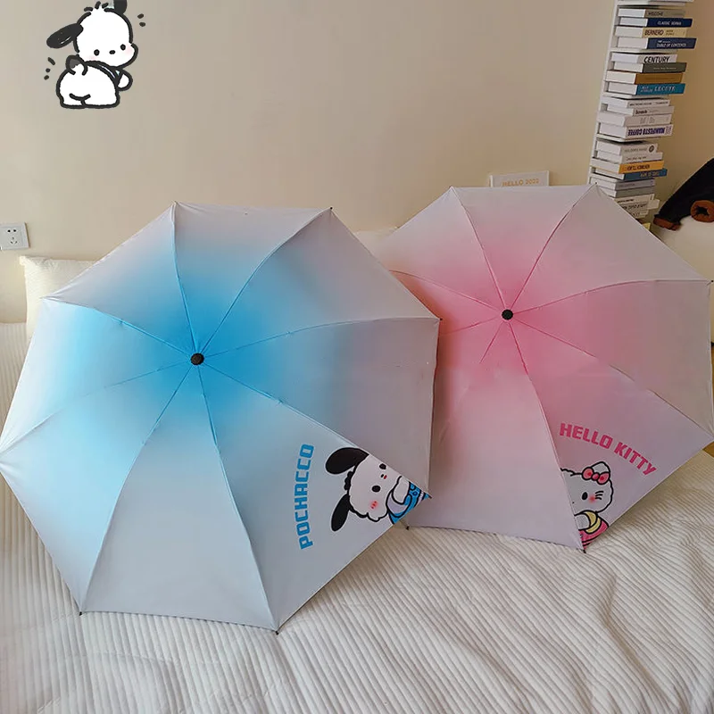 

Sanrio Kawaii Hello Kitty Sun Umbrella Pochacco Cartoon Cute Folding Automatic Umbrella Student Anime Simple Parasol Girl Gift