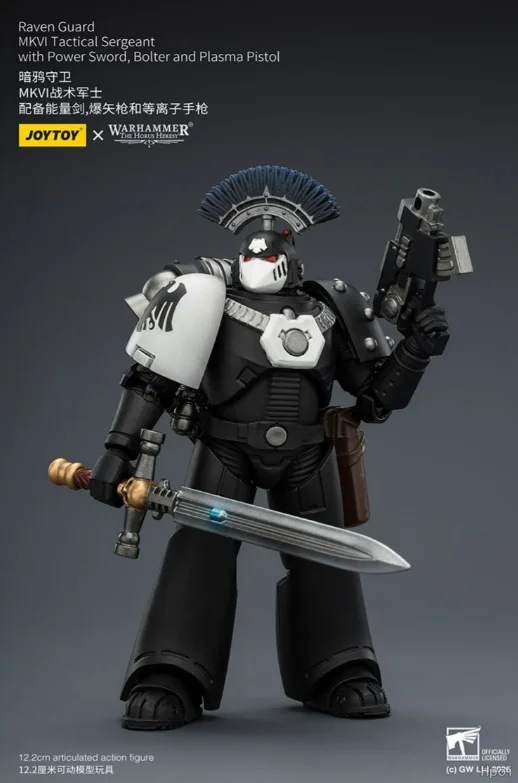 Фото JOYTOY Warhammer 30K Raven Guard MKVI Тактический сержант 1/18 Фигурки игрушек Модели Подарки Коллекционные украшения №2