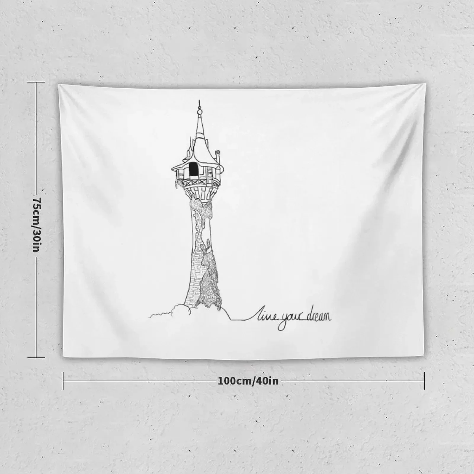 Гобелен с надписью Live Your Dream красивый декор эстетика комнатный гобелен