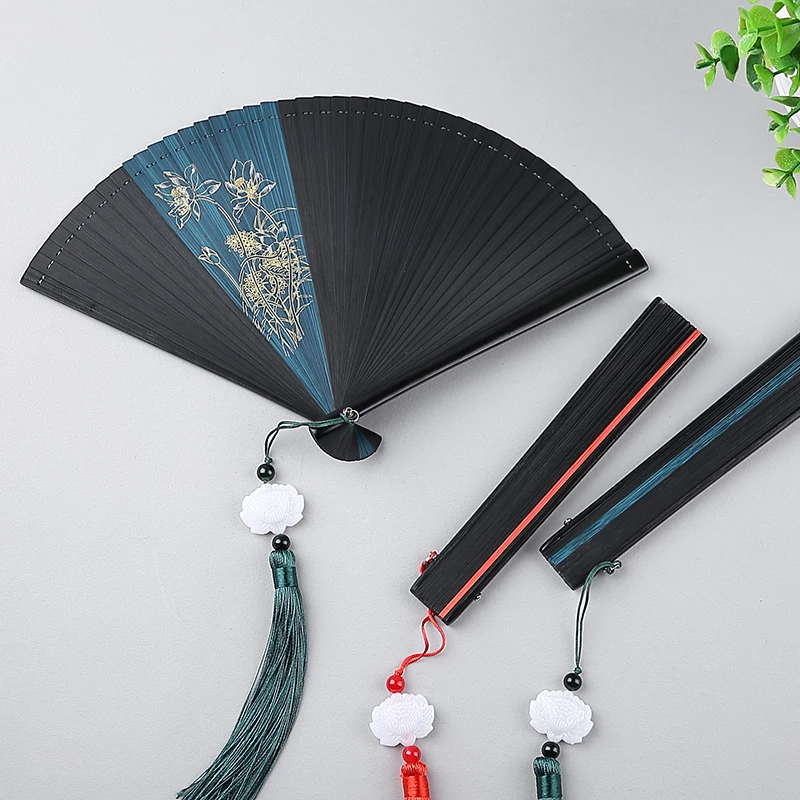 

Chinese Classical Fan Portable Vintage Women Hanfu Dance Fans Handmade Small Bamboo Lady Hand Folding Fan Abanicos Para Boda