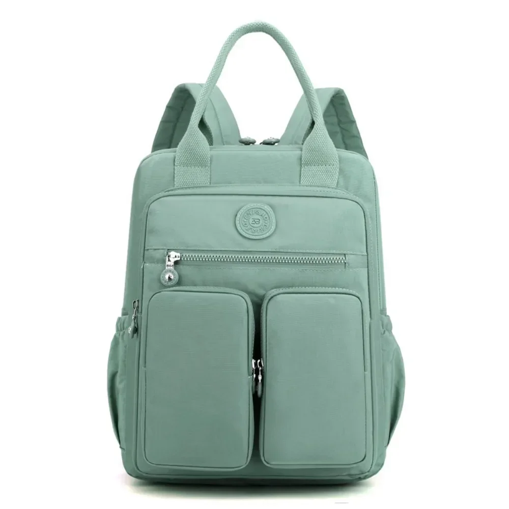 

Модный женский рюкзак, водонепроницаемый, Нейлоновый, с мягкой ручкой, однотонный, с несколькими карманами, Женская дорожная сумка на молнии, школьные сумки, рюкзак для ноутбука