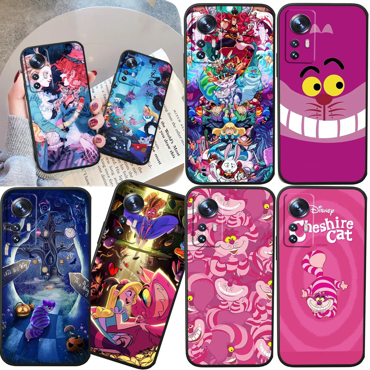 

Disney Alice Wonderland For Xiaomi Mi 13 12T 11X 10T Note 10 Ultra Pro Lite 5G Soft Silicone Black Phone Case