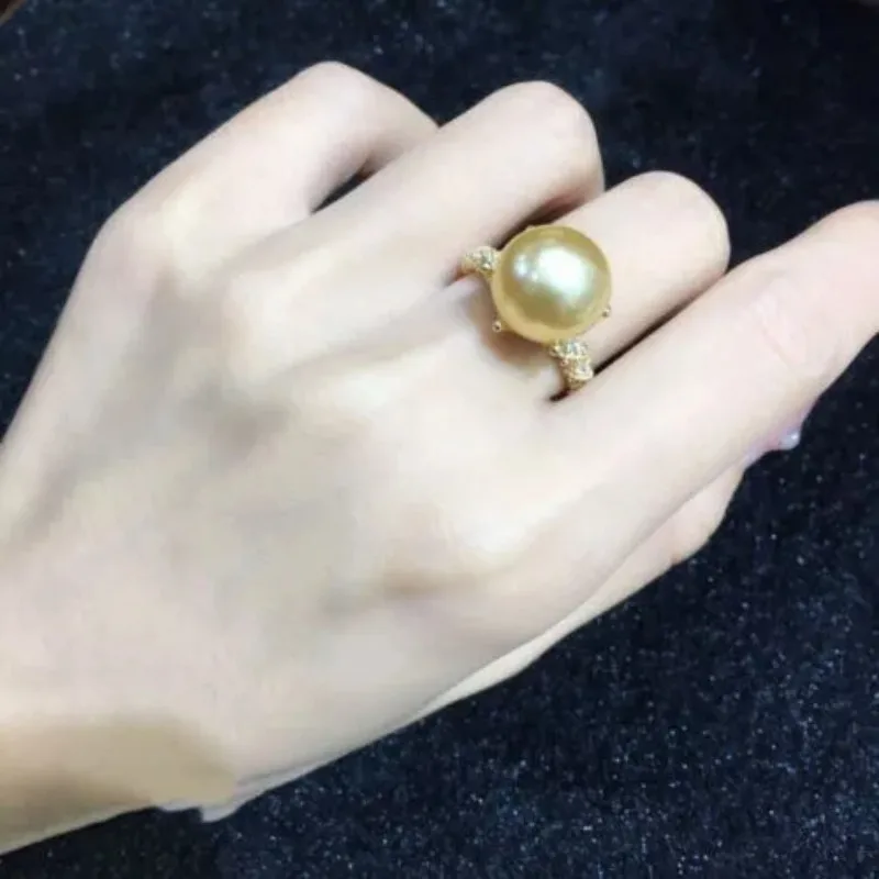 Большое количество AAAAA +++ 11-10 мм из натурального золота Nanhai с круглым жемчугом 925s-